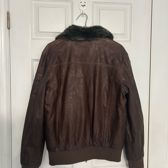 Unisex Brown leather jacket guess - Picture 3 of 7
